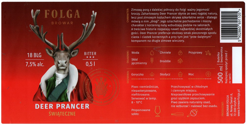 Browar Folga 2023 01 Deer Prancer Swiateczne