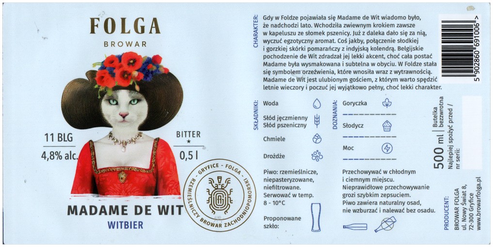 Browar Folga 2023 01 Madame De Wit Witbier