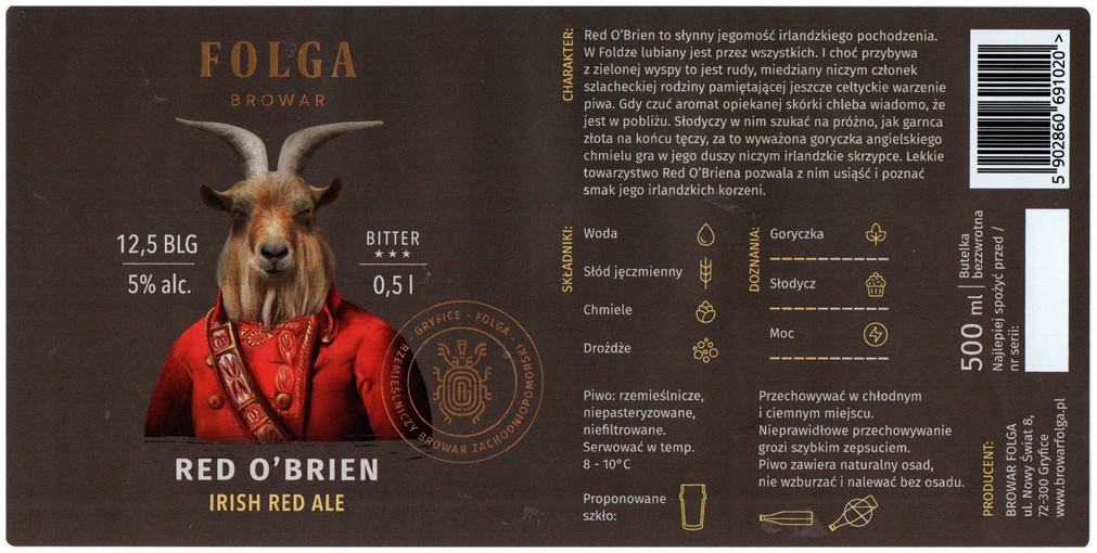 Browar Folga 2023 01 Red Obrien Irish Red Ale