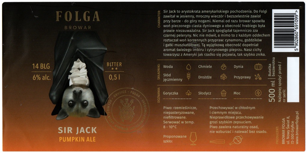 Browar Folga 2023 01 Sir Jack Pumpkin Ale
