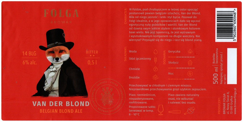 Browar Folga 2023 01 Van Der Blond Belgian Blond Ale