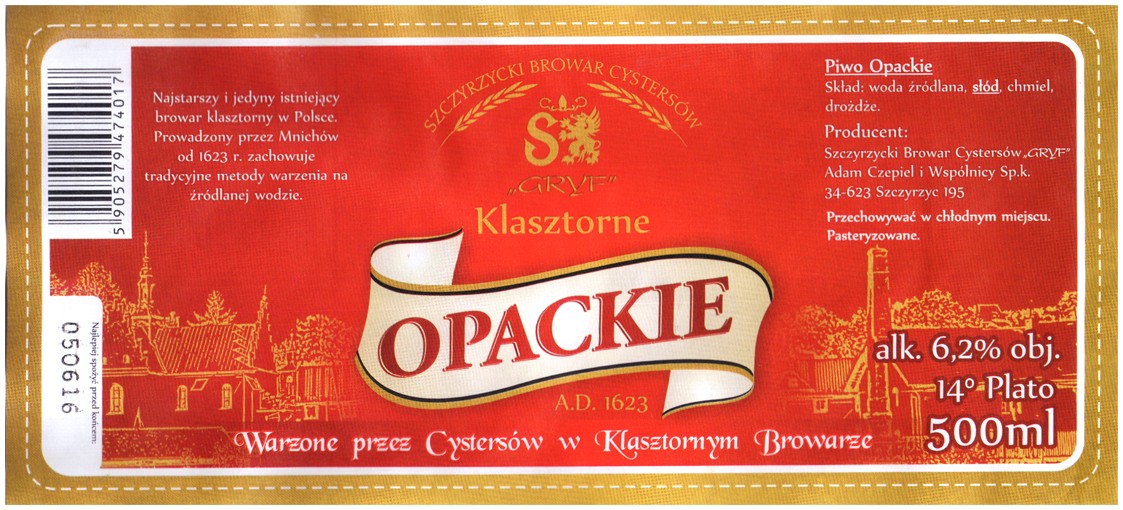 Browar Gryf (2016): Piwo Opackie Jasne