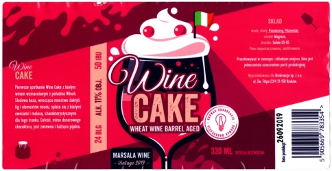 Brokreacja 2024 12 Wine Cake Wheat Wine Barrel Aged Marsala Wine Vintage 2019