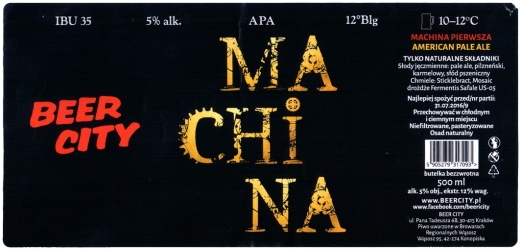 Browar Browar Beer City (2016): Machina, American Pale Ale