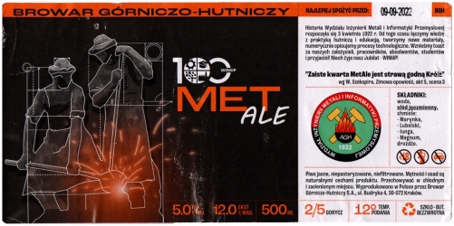 Browar Górniczo-Hutniczy (2022): 100 WIMiIP Met Ale