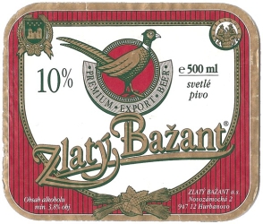 Browar Hurbanovo (2013): Zlaty Bazant - 10 svetle pivo
