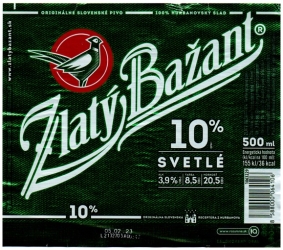 Browar Hurbanovo (2022): Zlaty Bazant  - Svetle