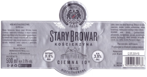 Stary Browar Kościerzyna (2018): Ciemna 10 - Piwo Ciemne