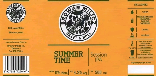Browar Milicz 2022 01 Summer Time Session India Pale Ale