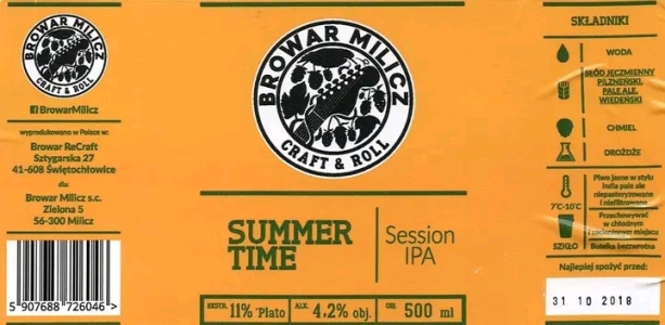 Browar Milicz 2022 01 Summer Time Session India Pale Ale 2