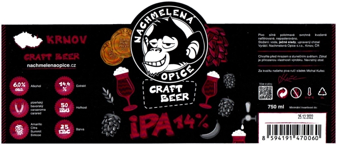 Browar Nachmelena Opice (2022): India Pale Ale