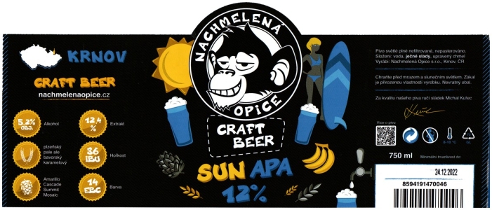 Browar Nachmelena Opice (2022) Sun American Pale Ale