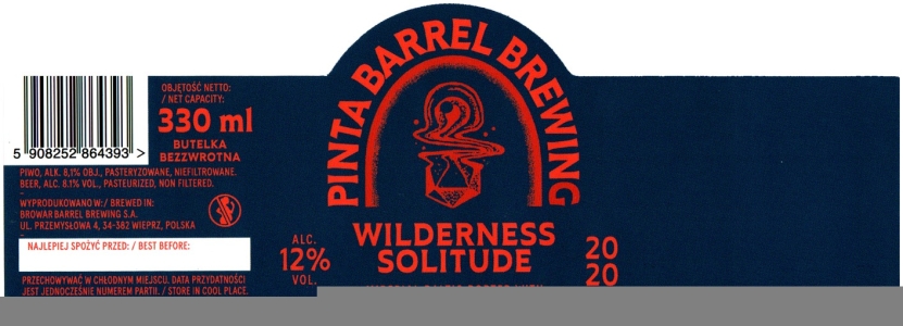 Browar Pinta Barrel Brewing (2020): Wilderness Solitude - Imperial Baltic Porter With Toasted Coconut And Vanilla Beans