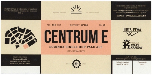 Browar Stary Kraków (2017): Centrum E, Equinox Single Hop Pale Ale