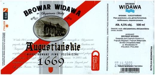 Browar Widawa (2022): Augustianskie Niefiltrowane - Piwo Pszenne