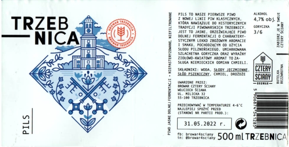 Browar Cztery Ściany (2022): Trzebnica - Pils