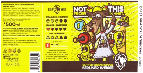 Browar Deer Bear 2020 Not From This Planet Glitter Green Hopzoil Berliner Weisse 2