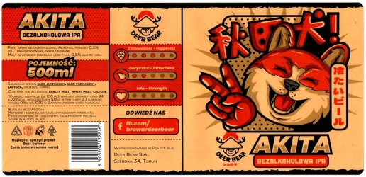 Deer Bear 2025 08 Akita Bezalkoholowa Ipa