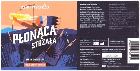Browar Dziki Wschód (2020): Płonąca Strzała, West Cost India Pale Ale