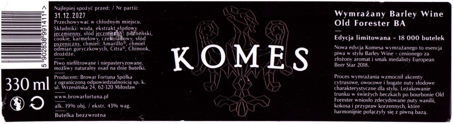 Fortuna 2024 12 Komes Wymrazany Barley Wine Old Forester Ba 2
