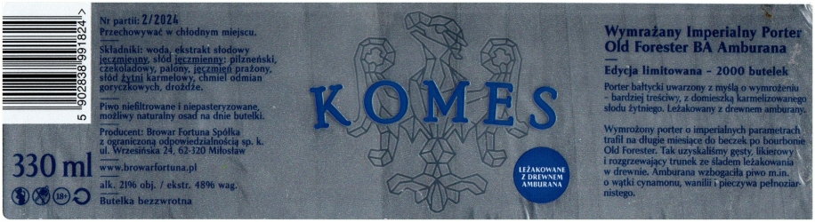 Fortuna 2024 12 Komes Wymrazany Imperialny Porter Old Forester Ba Amburana