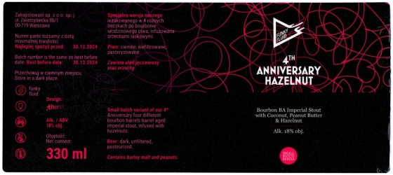 Funky Fluid 2024 12 4th Anniversary Imperial Stout Hazelnut Bourbon Ba