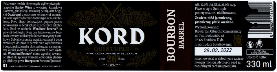 Jan Olbracht 2024 12 Kord Quintuple Bourbon Barrel
