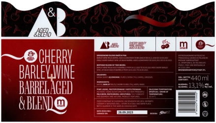 Maryensztadt 2024 12 Cherry Barley Wine Barrel Aged And Blend