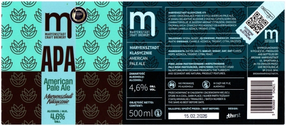 Maryensztadt 2025 03 Maryensztadt Klasycznie American Pale Ale