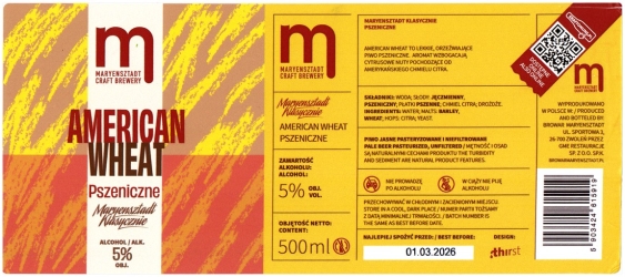 Maryensztadt 2025 03 Maryensztadt Klasycznie American Wheat Pszeniczne