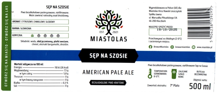 Miastolas 2025 01 Sep Na Szosie American Pale Ale No Alco