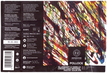 Browar Nepomucen (2021): Pollock - Blueberry Vanilla Cream Cake Imperial Pastry Sour India Pale Ale