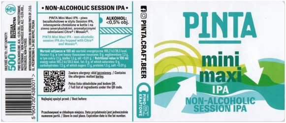 Browar Pinta (2021): Mini Maxi IPA Non Alcoholic Session India Pale Ale