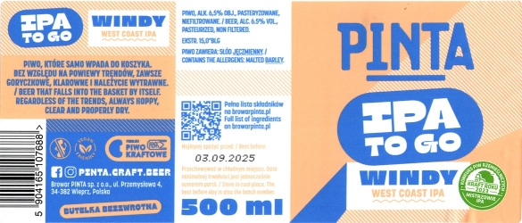 Pinta 2025 01 Ipa To Go West Coast Ipa