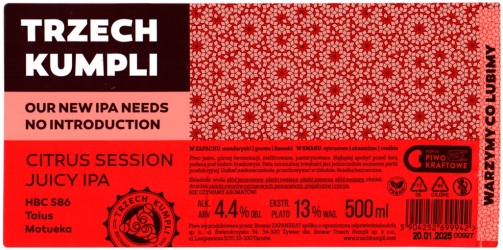 Trzech Kumpli 2025 01 Citrus Session Juicy Ipa