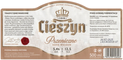 Zamkowy Cieszyn 2024 11 Pszeniczne Hefe Weizen